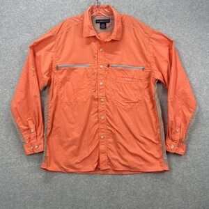 Exofficio Shirt Mens XL Coral Pink Long Sleeve‎ Roll Tab Fishing Camping Hiking